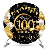 Cercle Or Glitter Noir 100e Anniversaire Toile de Fond